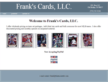 Tablet Screenshot of frankscardsllc.com